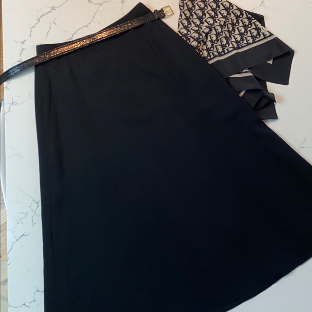 TWEEDS 100% Wool skirt fully lined circle maxi - black